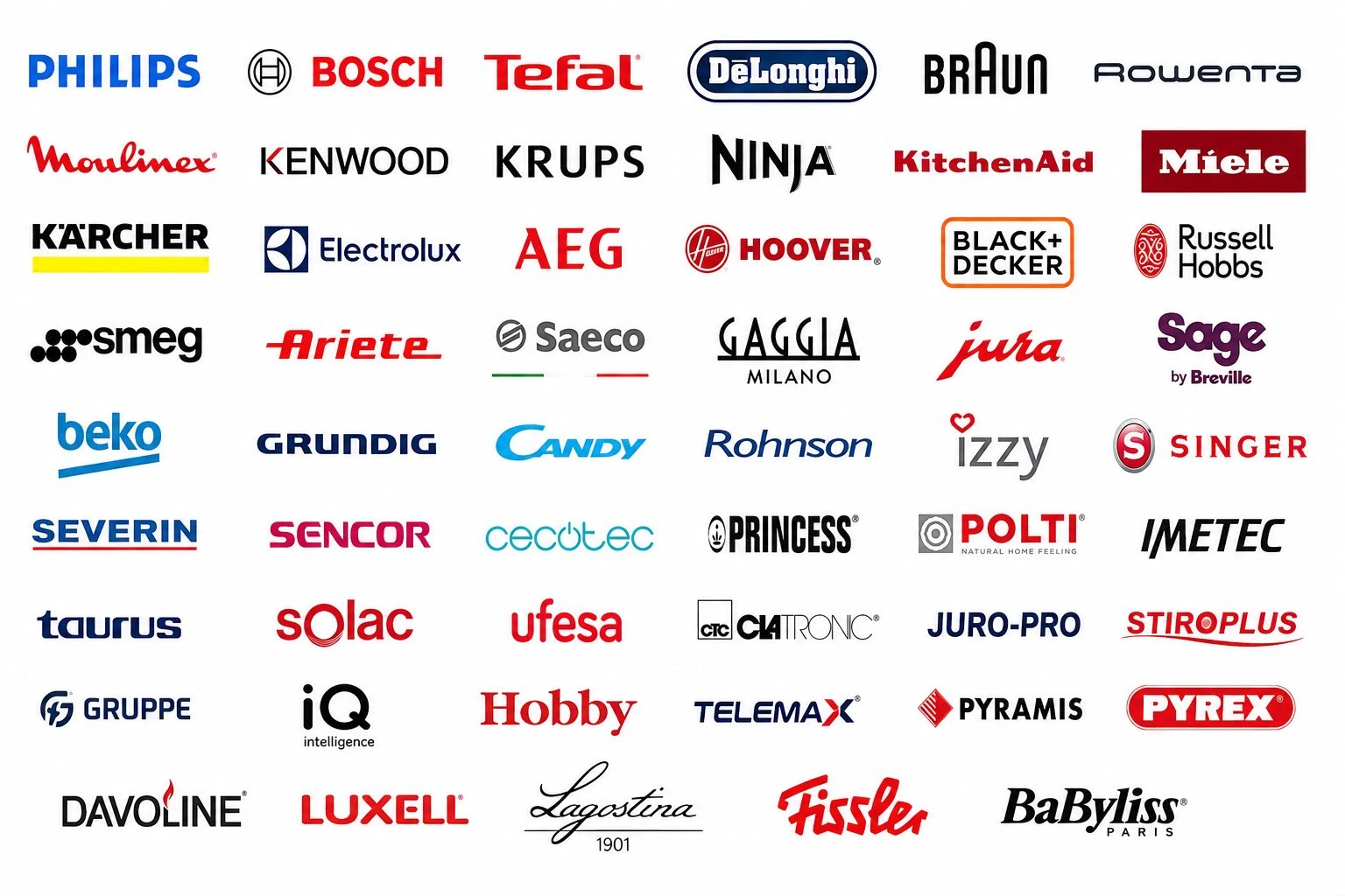 Brands μικροσυσκευών που υποστηρίζει το servisakias.gr